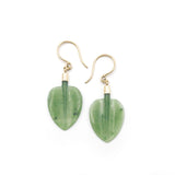 14 carat Gold Pounamu Leaf Earrings