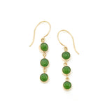 14 carat Gold Pounamu 3 Muses Earrings