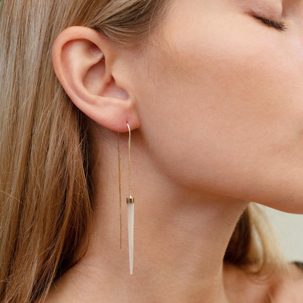 14 carat Gold Mother of Pearl Slipstream Earrings