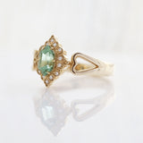 1.01 carat Light Green Hexagon cut Sapphire Magic Carpet Ring in 9 carat Yellow Gold