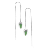 Pounamu Tiny Point Chain Earrings