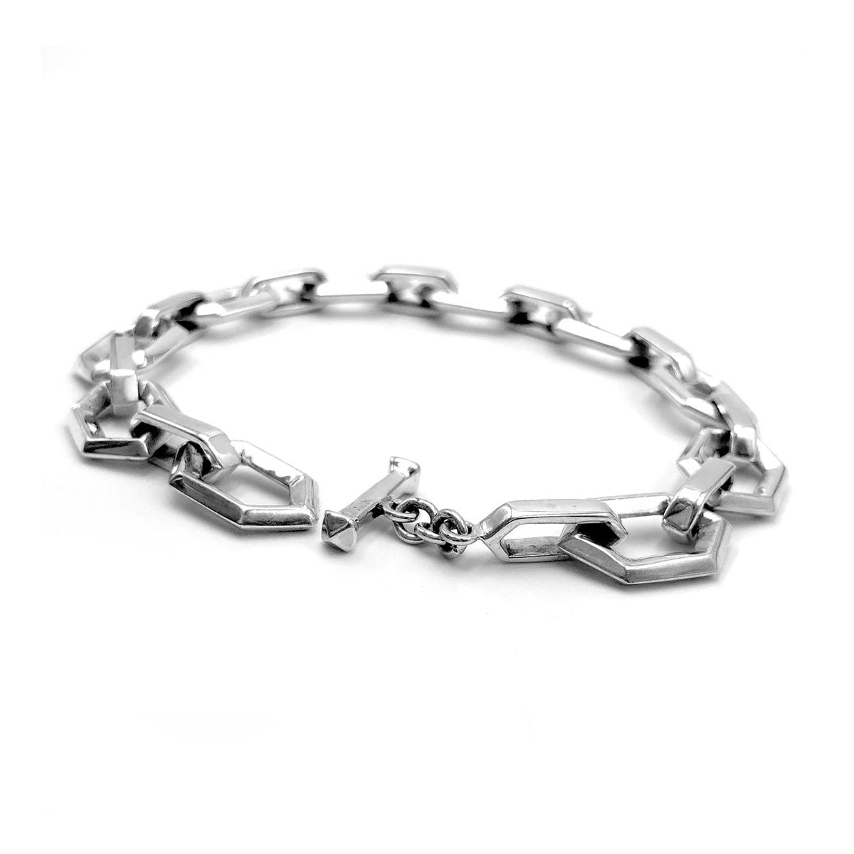 Medium Sterling Silver Hex Bracelet