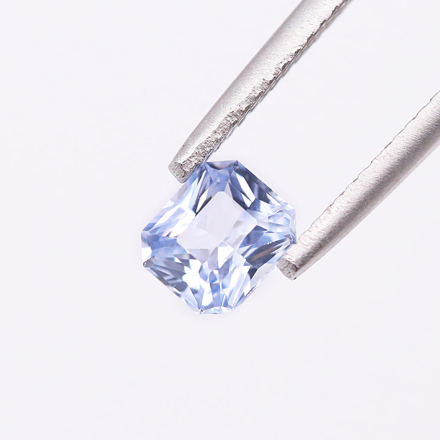 Pale Ice Blue Sapphire Rectangular Radiant cut 1.26 carat