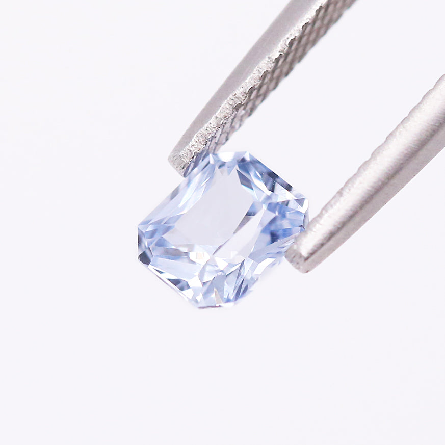 Pale Ice Blue Sapphire Rectangular Radiant cut 1.26 carat