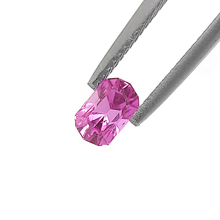 Bright Hot Pink Sapphire Elongated Decagon cut 1.22 carat