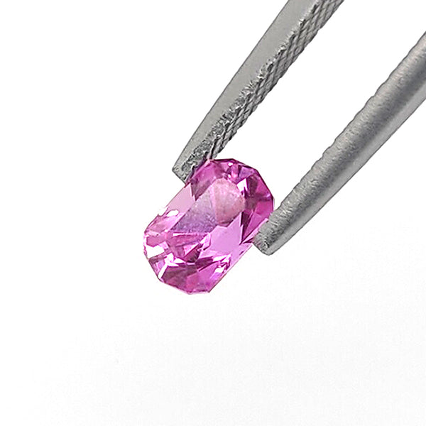 Bright Hot Pink Sapphire Elongated Decagon cut 1.22 carat