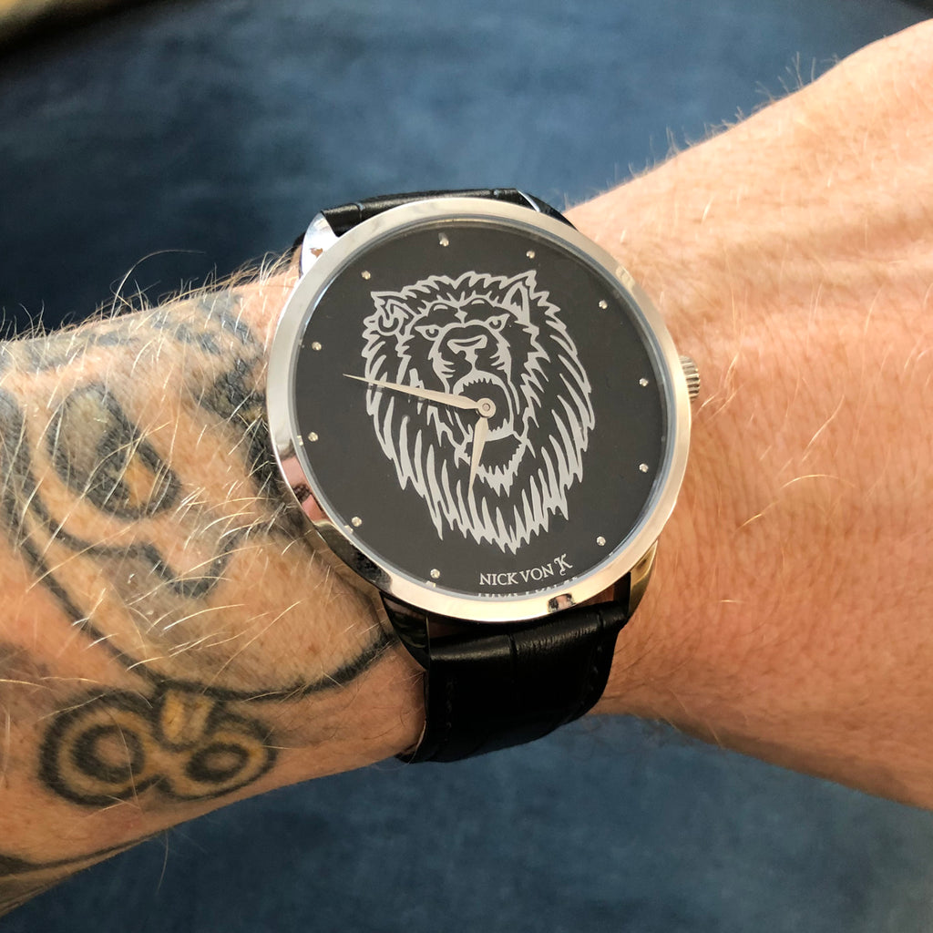 Regal Lion Polished Steel Watch