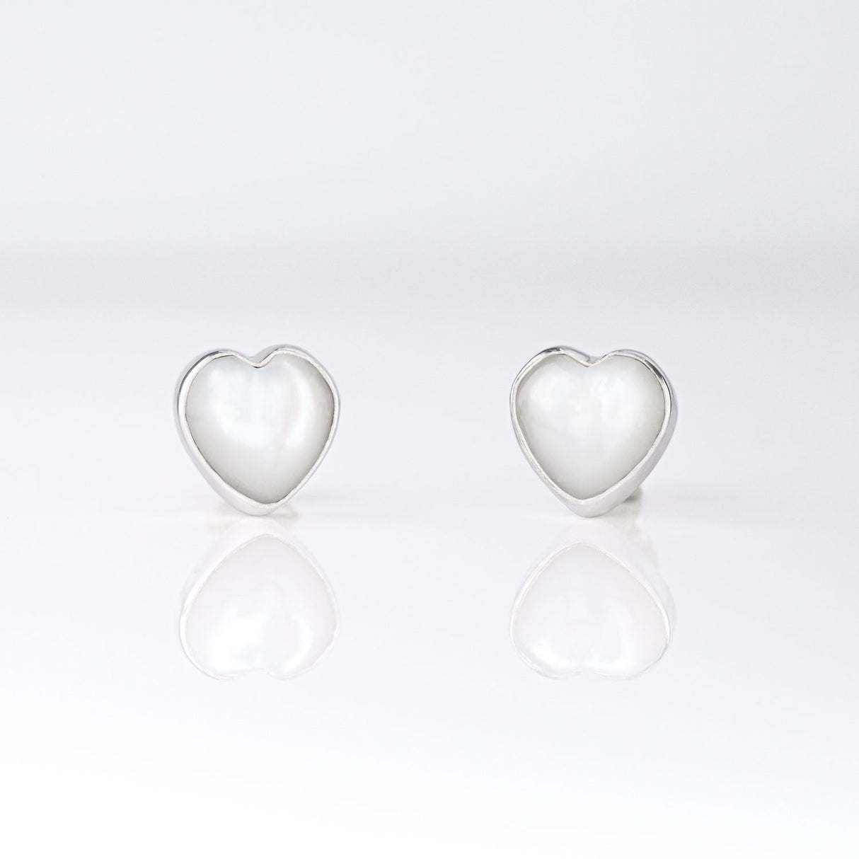 Mother of Pearl Shell Heart studs