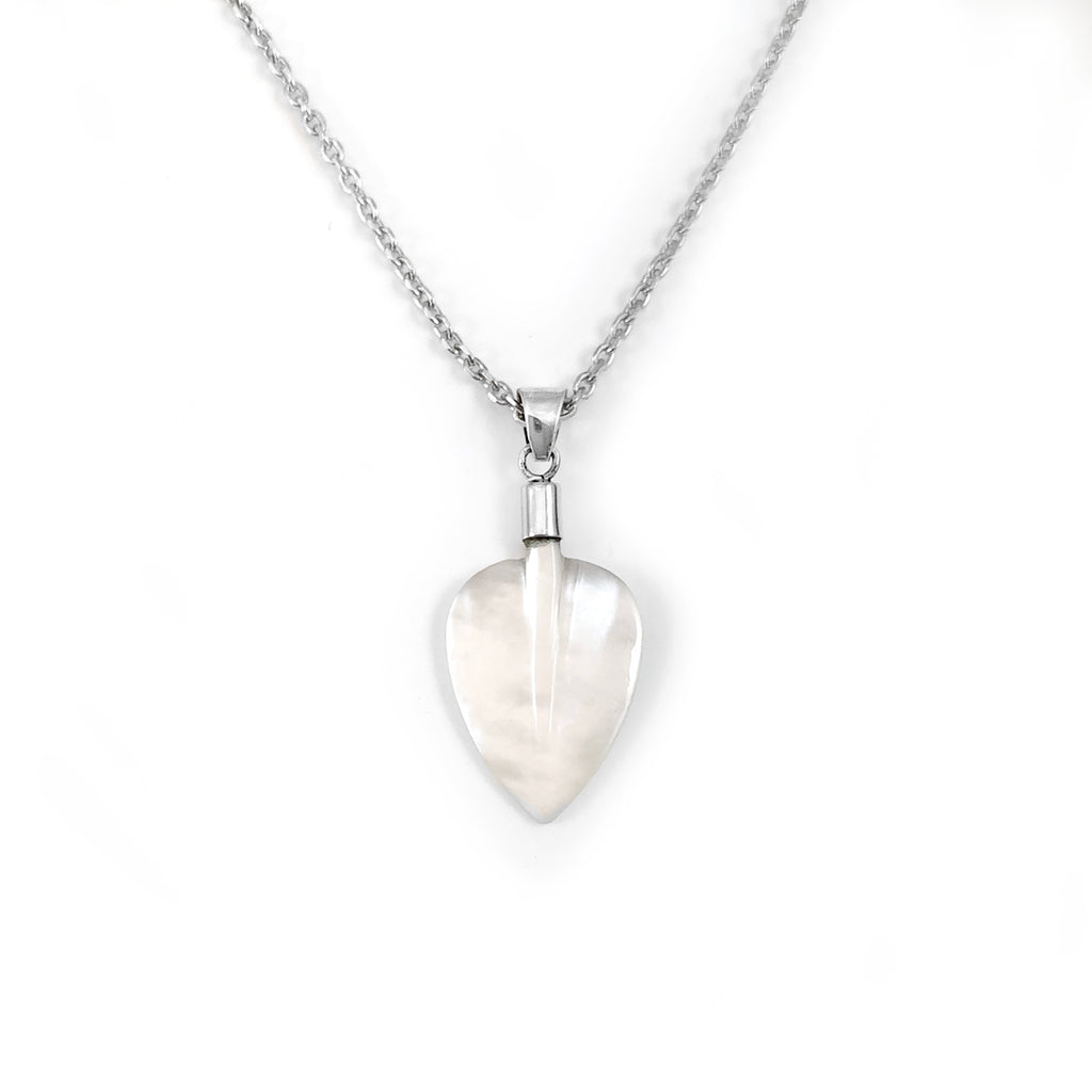 Mother of Pearl Leaf Charm Pendant