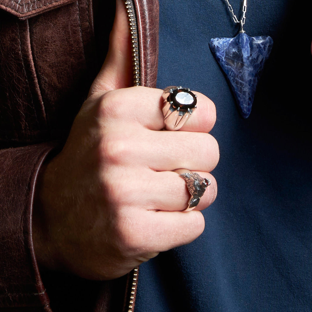 Smokey Quartz Large Star Claw Ring