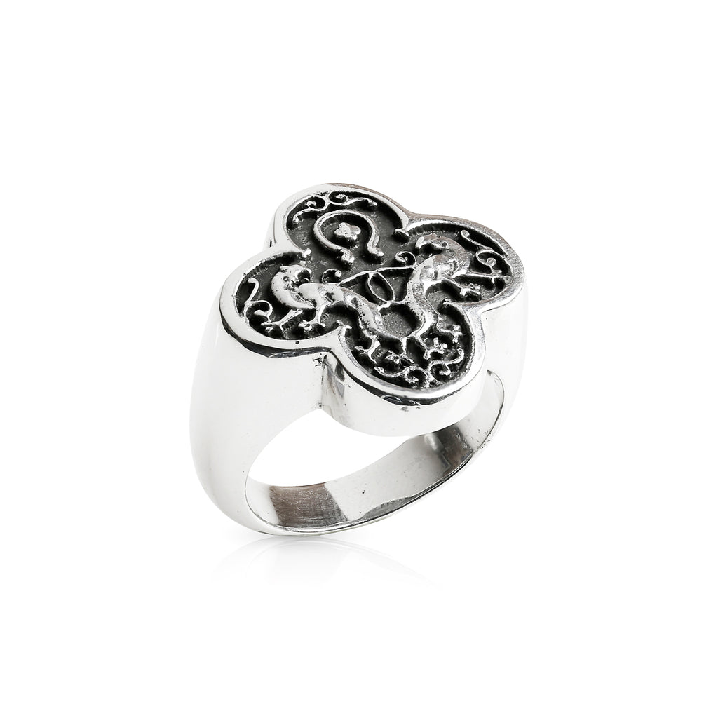 Double Panther Crest ring