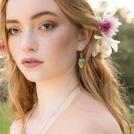 Pounamu Pohutukawa Leaf earrings