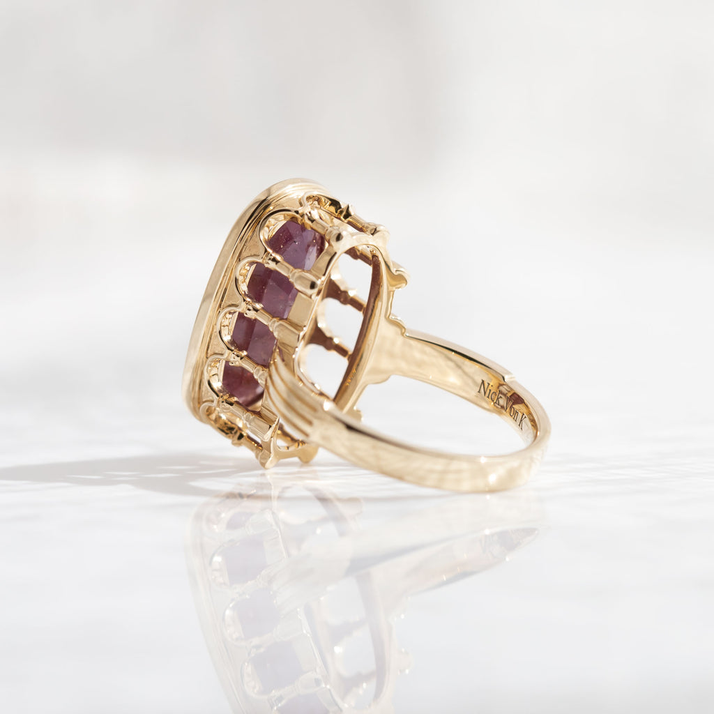 9.75 Celestial Ruby Colosseum ring in 9 carat Yellow Gold