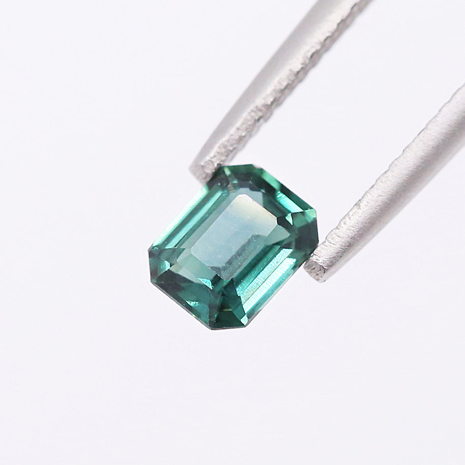Blue/Green Teal Sapphire Emerald cut 1.14 carat