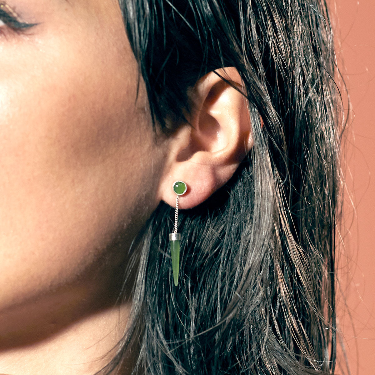 Pounamu Dot Dash Earrings