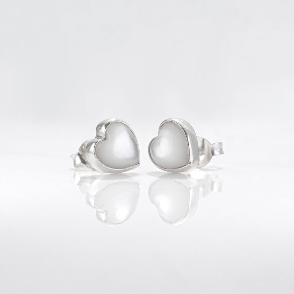 Mother of Pearl Shell Heart studs